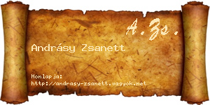 Andrásy Zsanett névjegykártya